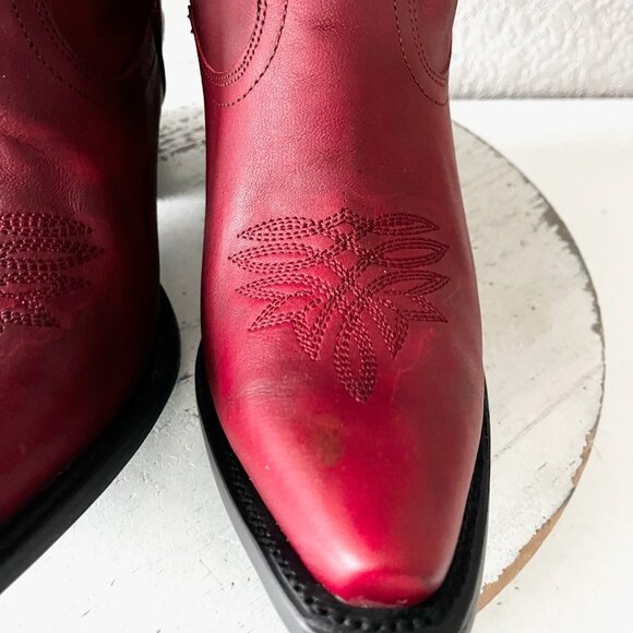 Lane SMOKESHOW Smoldering Ruby Red Cowboy Boots Western Tall Snip Toe Womens 8 - Picture 8 of 12